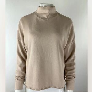 Madewell Sz S Cotton Hemp Mock Neck Sweatshirt In Dusty Pink Casual Pullover